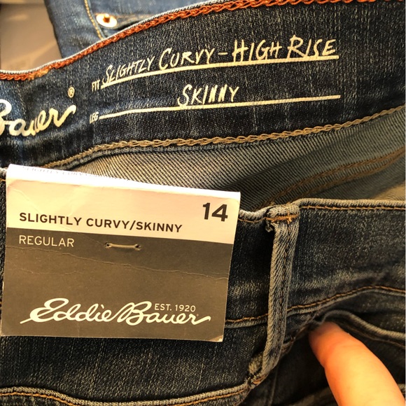 EDDIE BAUER High Rise Slightly Curvy High Rise Skinny Jeans Sz 14 NWT - Picture 8 of 11